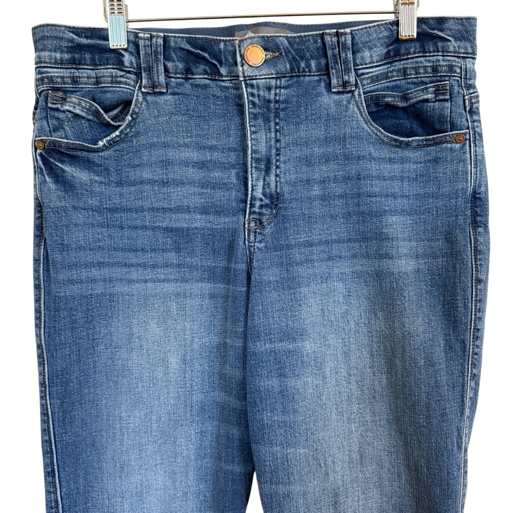 Democracy Ab Technology BN24101YME Raw Frayed Hem Side Slit Crop Women’s Size 16 - Picture 2 of 14